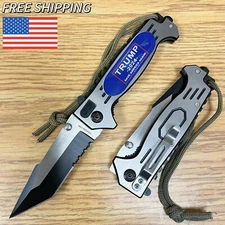 8.5" TRUMP 2024 Tactical Heavy Spring Assisted Open Blade Folding Pocket Knife