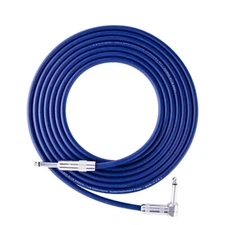 Lava Cable Blue Demon Instrument Guitar/Bass Cable 1/4" to Right Angle - 15 ft