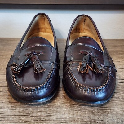 Cole Haan Men\'s Burgundy Leather Tassel Loafers size 10.5 Cole Haan Burgundy Tassel Loafers Mens 10.5 D | eBay main image 4