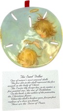 Vintage Sand Dollar Christmas Ornament Angels Decoupage FREE SHIPPING