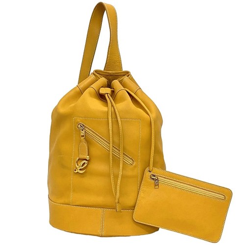 Free  Loewe Duffle Bag Drawstring Camel Gold Anagram Excellent Condition Vintage