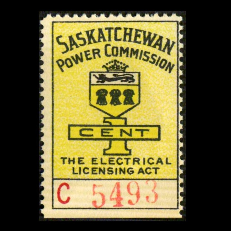 SE12 CANADA Revenue 1c SASKATCHEWAN ELECTRIC MNH SEE PHOTOS Lot L-667