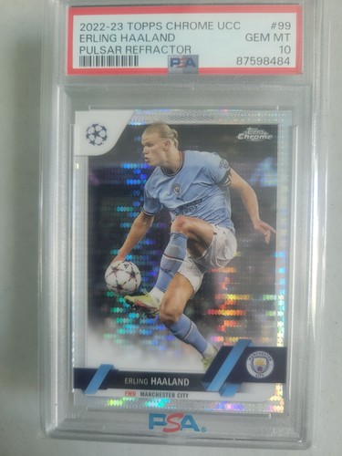 2022-23 Topps Chrome UEFA Club Competitions Erling Haaland Pulsar #99 PSA 10