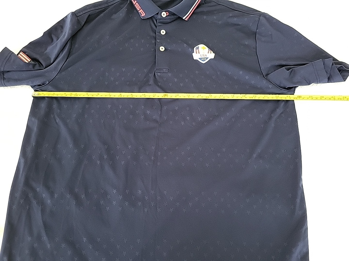 ラルフローレン　RLX 2018ライダーカップシャツ RLX Ralph Lauren Polo Shirt Ryder Cup 2018 Shirt Mens L Navy Blue