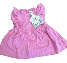 Kate Quinn Pink Dress Sleeveless Bamboo Viscose Ruffle 3 6 Months New