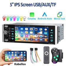 5 Zoll Autoradio Bluetooth 1 DIN Kabellos Apple Carplay Android Auto USB AUX TF