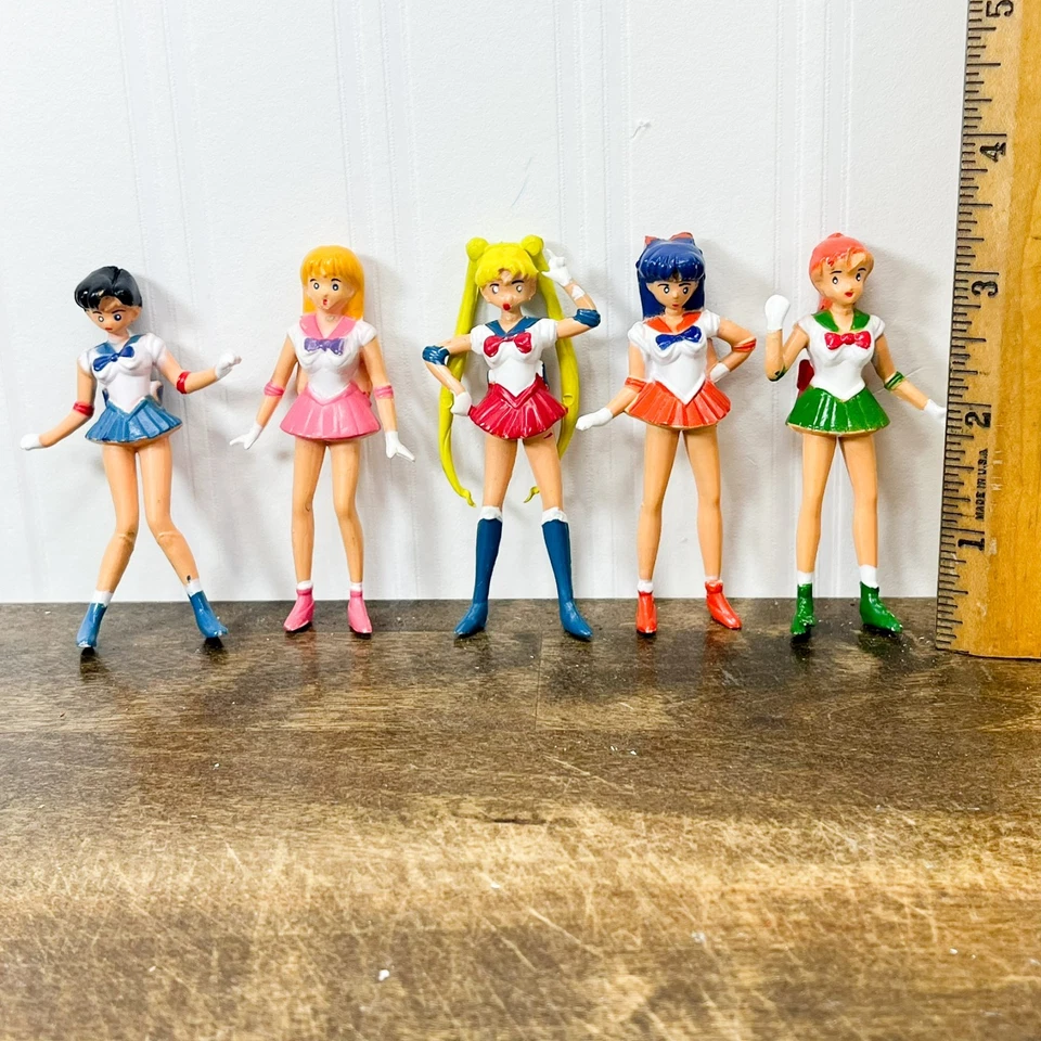 LOTE de 5 figuras de acción de colección Sailor Moon muñeca juguete plástico 3" Mercurio Marte Venus Foto 2 de 4