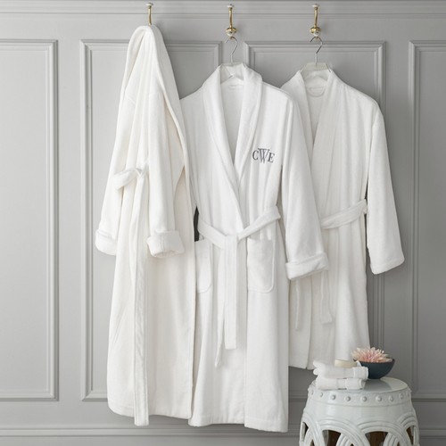 Terry Plush Robe Luxury Turkish Cotton Terry Robe – Plush Absorbent Spa/Hotel Bathrobe ...