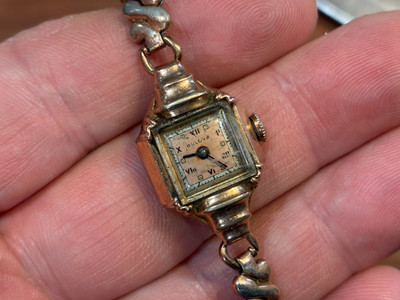 Vintage Bulova 14K Gold Filled 21 J 6BA Working Movement Ladies Cocktail Watch