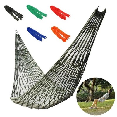 Nylon Rope Hammock Outdoor Sleeping Net Bed Portable Camping Garden Beach Yard