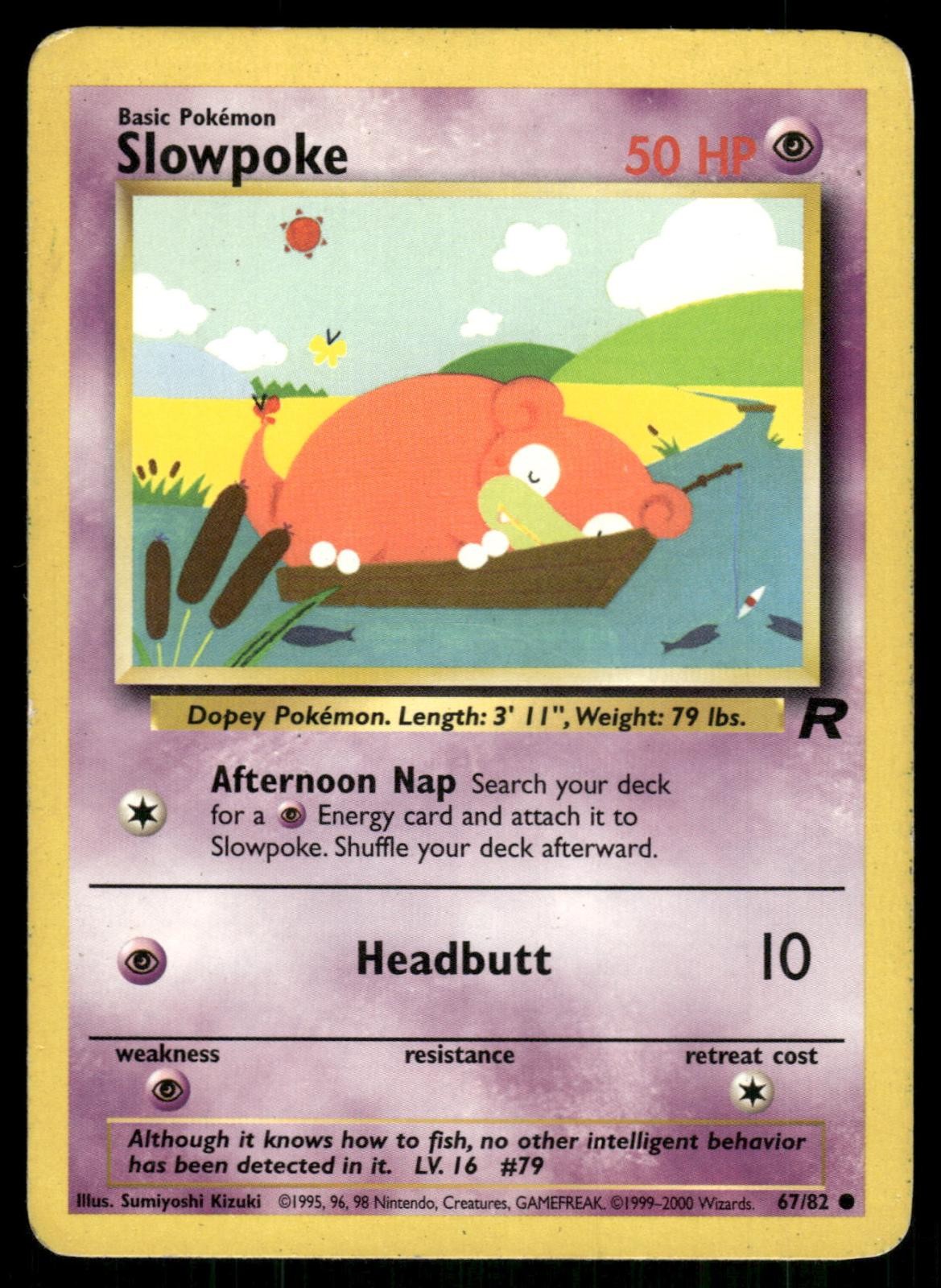 Slowpoke 67/82 Common Team Rocket Pokemon Unlimited Lightly Played