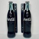 Vintage Acrylic Coca Cola Bottle Set With Door Handles 9 3/4” Tall 1 Pair Cooler