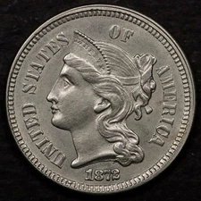 1872 Three Cent Nickel - Uncirculated