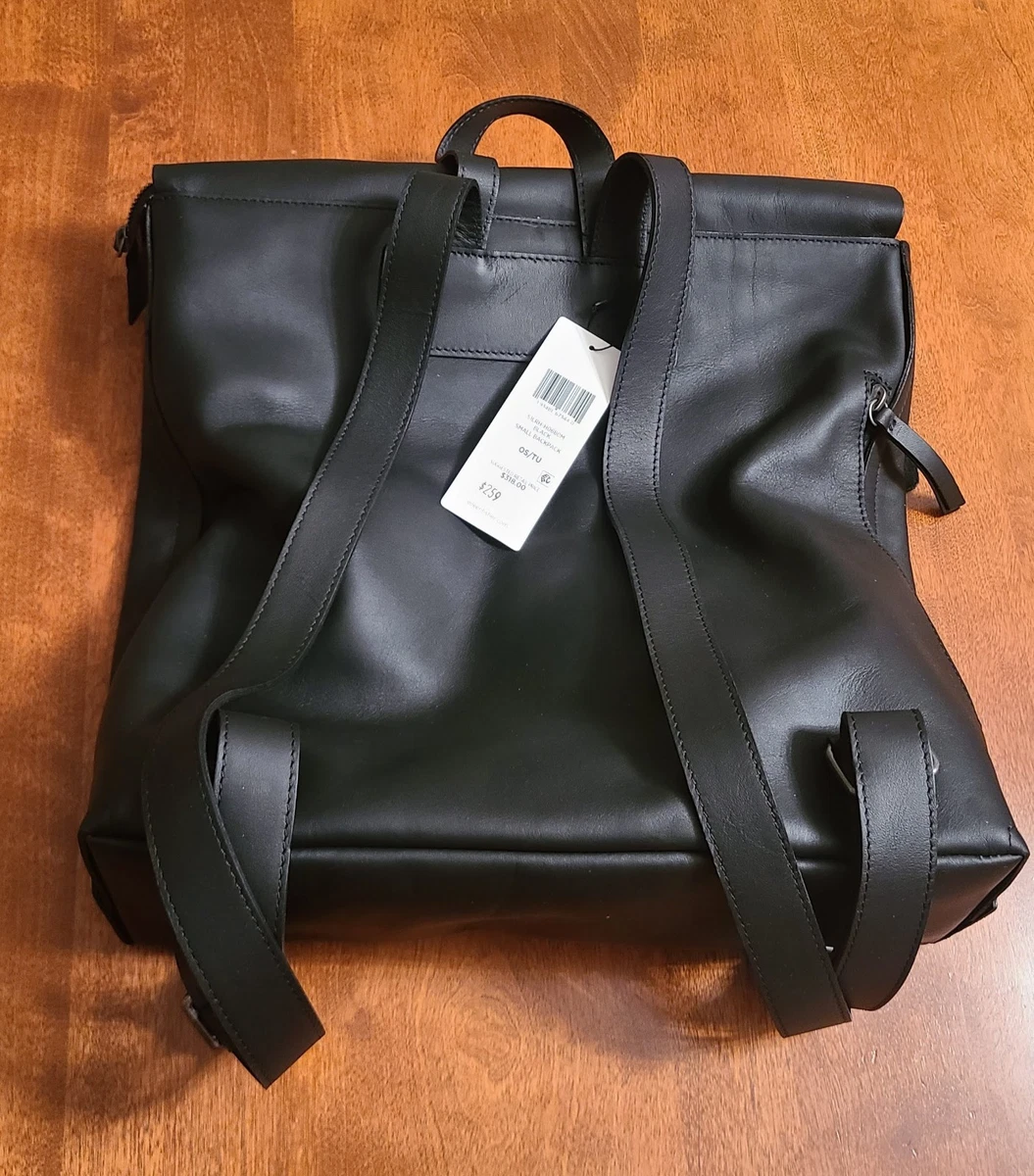 Eileen Fisher Black Leather Drawstring Backpack S1LRH-H0680M-029.png main image 3