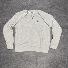 Fila Embroidered Logo Crewneck Sweatshirt Gray Men  s Large Athletic Pullover