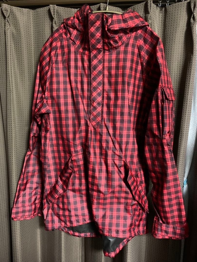 Visvim NOMAD Gore Tex Anorak Jacket Red Plaid Check Pullover Size