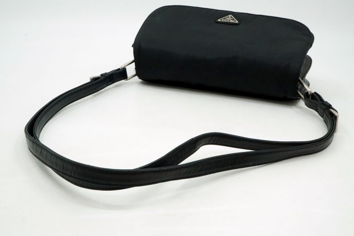 PRADA Mini Shoulder Bag Triangular Logo Plate Tes… - image 5