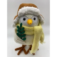 Adorable Felt Bird Figurine with Winter Hat Scarf and 2023 Tag