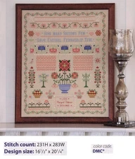MOM'S SAMPLER CROSS STITCH PATTERN ONLY   YD  QER