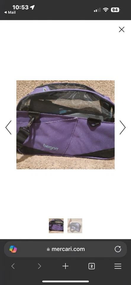 Transportador Bergan roxo e preto/pet Comfort pequeno - Imagem 3 de 4