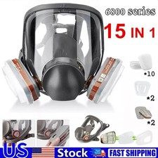 US Full Face Gas Mask Painting Spraying Respirator w/Filters for 6800 Facepiece