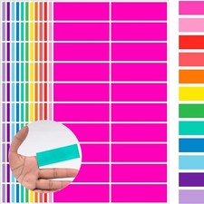 Pack Rectangular Colored Coding Labels Stickers by ,3 x 1 inch Label 960