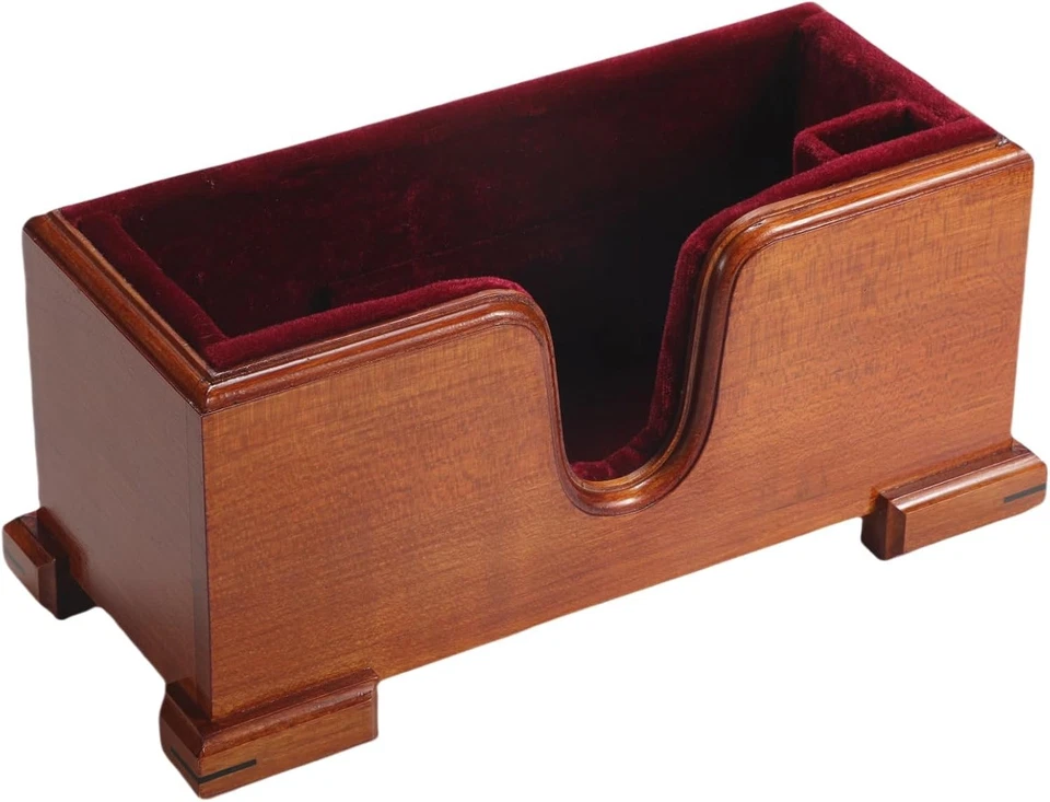 Handcrafted Solid Wood Violin & Bow Stand, Red Velvet Lining, Elegant Display - Image 2 of 4