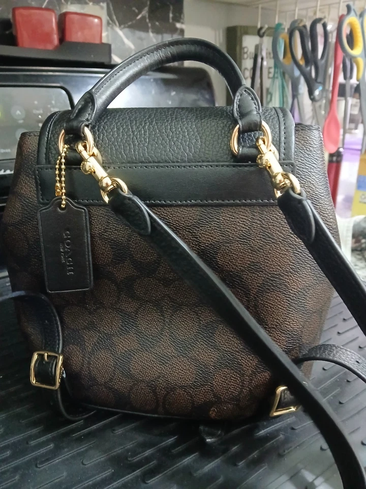 AUTHENTIC Coach Hadley Backpack In Signature Coated Canvas Leather - Image 3 of 4