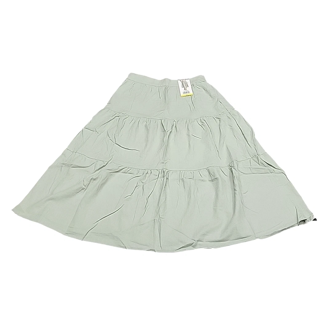 Matty M Women's Linen Rayon Pull On Skirt Pockets Small Size Light Green