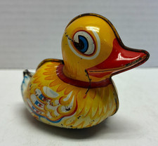 E1 Vintage Lehman Paak-Paak Friction Tin Lithograph Toy Duck West Germany Works