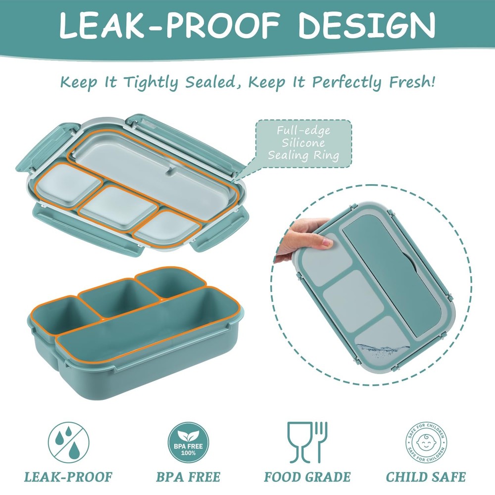 Adult & Kids 1200ml Bento Lunch Box Container