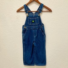 John Deere Kids Denim Bib Overalls Medium Wash Blue Cotton Toddler 3T Farmcore