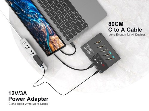 MAIWO K3015M5 M.2 SATA NGFF Docking Station Duplicator Cloner 5 Bay, 5Gbps USB 3 - Picture 5 of 6