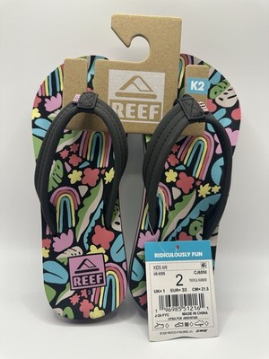Reef Kids Ahi Sandals Girls | Tropical Rainbow | Kids Size 2 NEW CJ6550 $25
