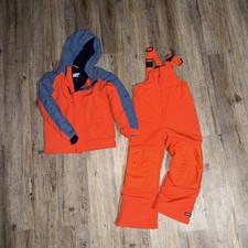 Lands End Bib Snow Overalls with jacket Kids Child Size 4 Pants Winter Ski