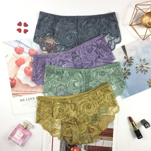 5 Pack Ladies Sexy Full Lace Knickers French Briefs Lingerie Underwear Panties - Picture 2 of 30