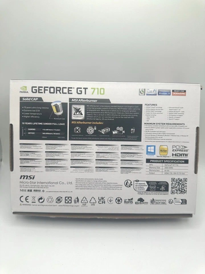 MSI NVIDIA GeForce GT 710 Graphic Card - 2 GB DDR3 SDRAM (Brand New) - Image 4 of 4