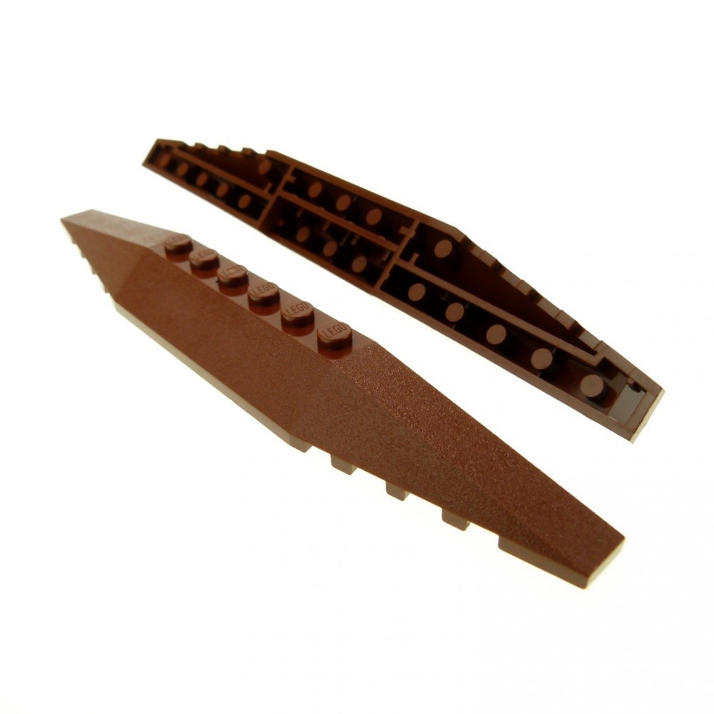 2x Lego Wedge Brick 2x16x1 Red Brown Roof Slope Right Left 4290055 30382