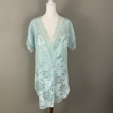 Vintage Victoria's Secret Satin Nightgown Lace Wrap Double Breasted S Petite USA