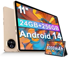 2025 11 inch Tablet, 24GB RAM+256GB ROM(2TB TF), Android 14 Tablets with 8000...