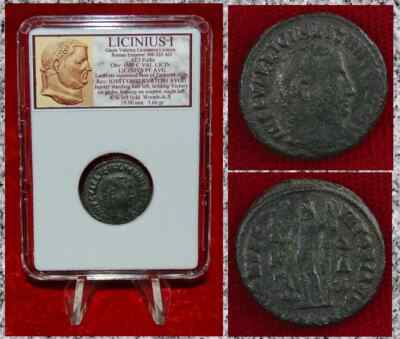 Ancient Roman Empire Coin LICINIUS I Jupiter Holding Victory On Globe