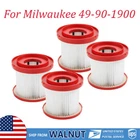 2/4Pack Vacuums Filter For Milwaukee 49-90-1900 Wet/Dry Cordless Cleaner