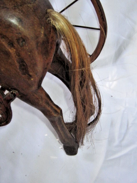 TRICYCLE CHEVAL JOUET ANCIEN EN BOIS EPOQUE NAPOLEON III 19ième siècle - Photo 4/4