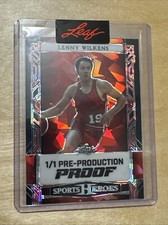 Lenny Wilkens 2024 Leaf Sports Heros Red Ice Pre-Production Proof 1/1