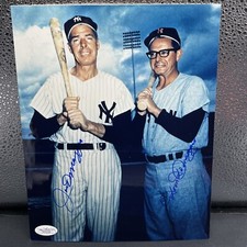 Joe DiMaggio & Dom DiMaggio Signed Autographed 8x10 Photo JSA Loa - Yankees, SOX
