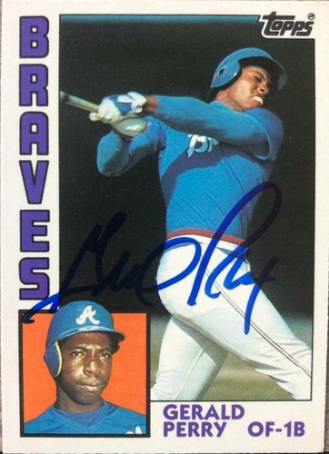 Gerald Perry Autographed 1984 Topps Traded #92 Rookie Card