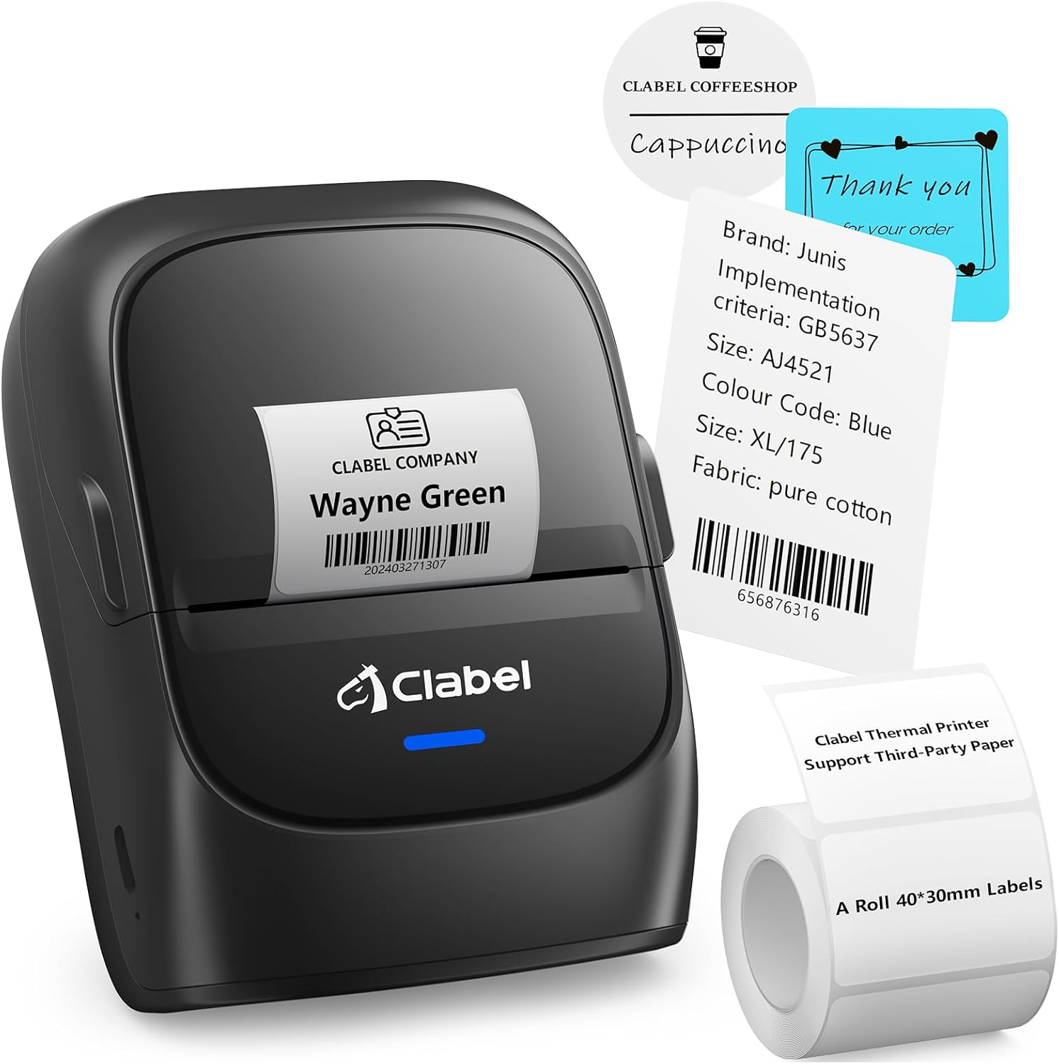 221B 2-Inch Mini Thermal Inkless Label Maker Machine with Tape-image