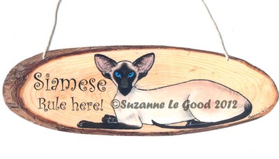 Siamkatze Schild Regel hier laminiert aus Originalgemälde von Suzanne Le Good
