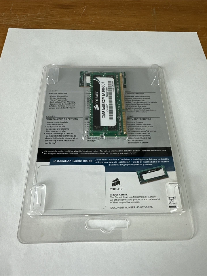 Laptop Notebook CORSAIR 4GB x1 DDR3-1066 CMSA4GX3M1A1066C7 SODIMM Memory Ram New - Image 3 of 4