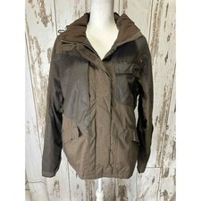 Empyre Dark Olive/brown Full Zip Pockets Hooded Outdoor Winter Coat Ski Jacket